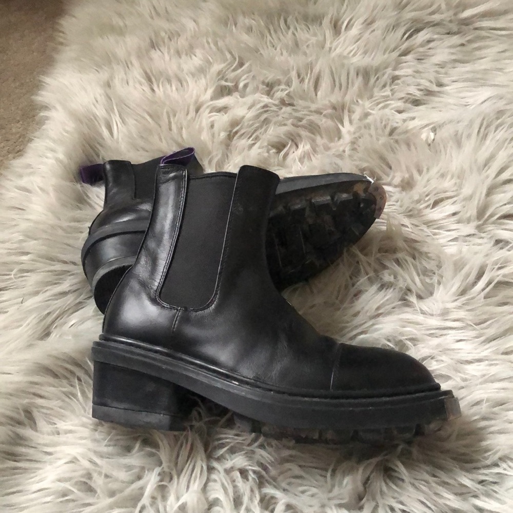 EYTYS BLACK SILVER TOE CAP BOOT